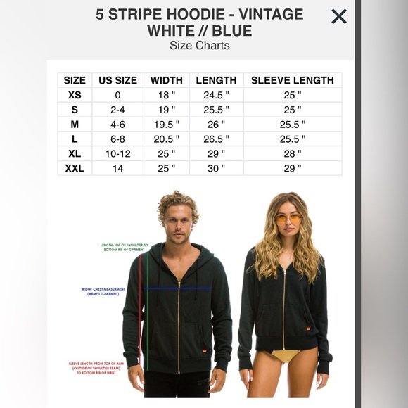 Aviator Nation Cream Zip-Up Sweater with Blue Stripes - Picture 15 of 16